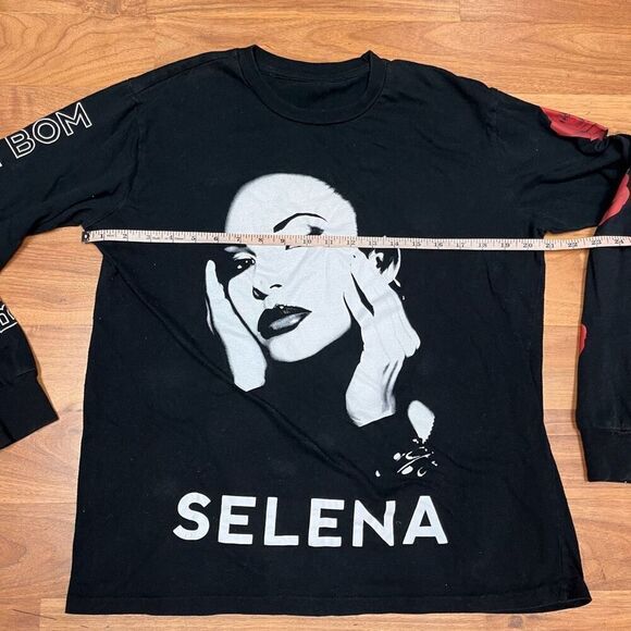 Gildan Womens Black Long Sleeve Official Selena Merch Roses T-Shirt Small - Picture 4 of 7